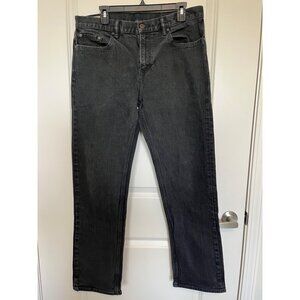 Vtg Banana Republic Mens Straight-Fit Black Denim Jeans Size 35x32